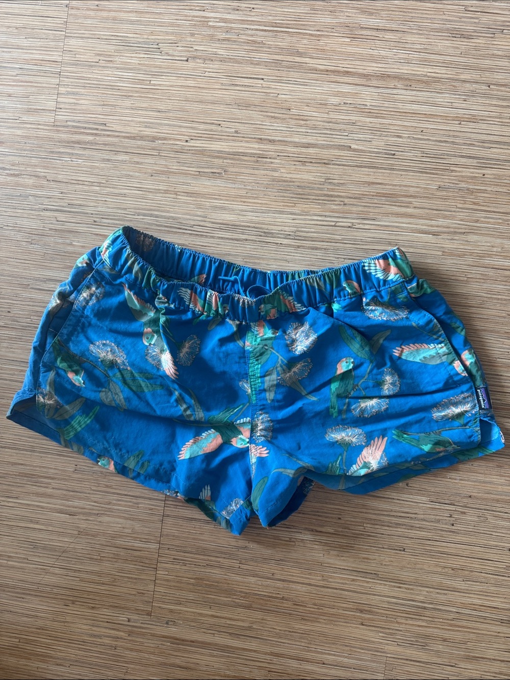 Blue Patagonia  Parrot Print Women’s Board Shorts